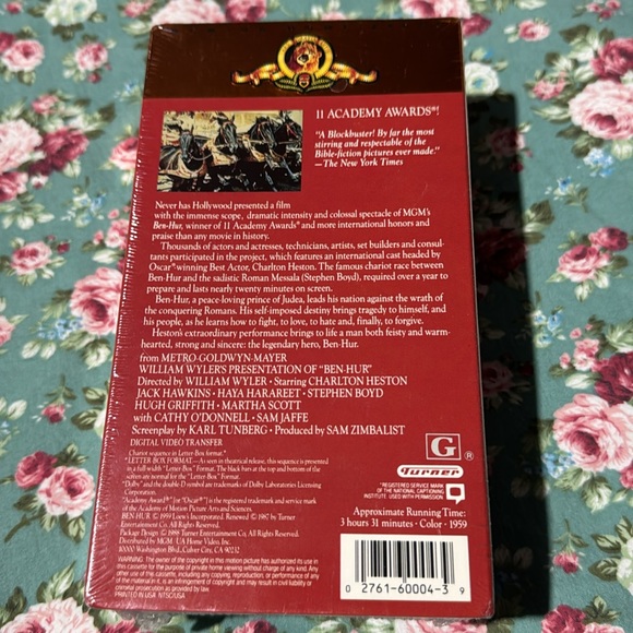 BEN-HUR 📼 VHS Movie 🍿 (sealed). Classic movie, Charlton Heston. MGM studios 💫 - Picture 3 of 4